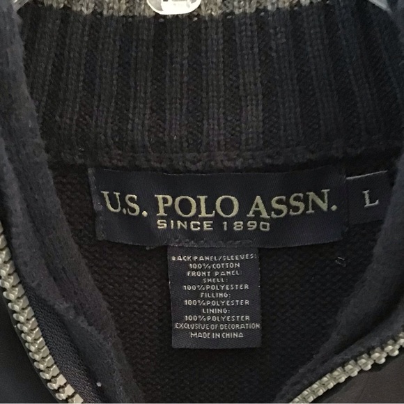 US Polo Assn zipper sweater jacket, size L - Picture 4 of 6